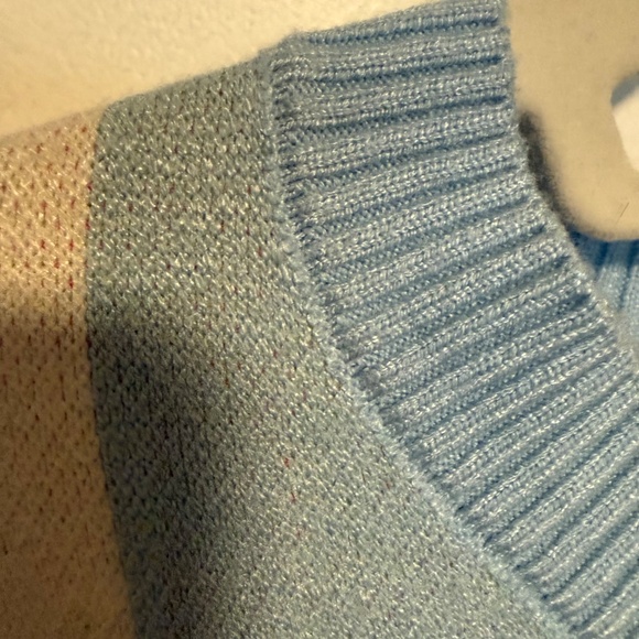 Anthropologie Luna Ivy Strawberry Blue White Checkered Sweater Size Large - Picture 4 of 13